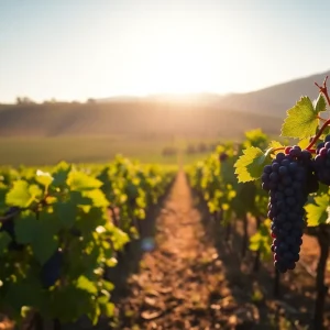 Vineyards in Napa Valley under sunlight