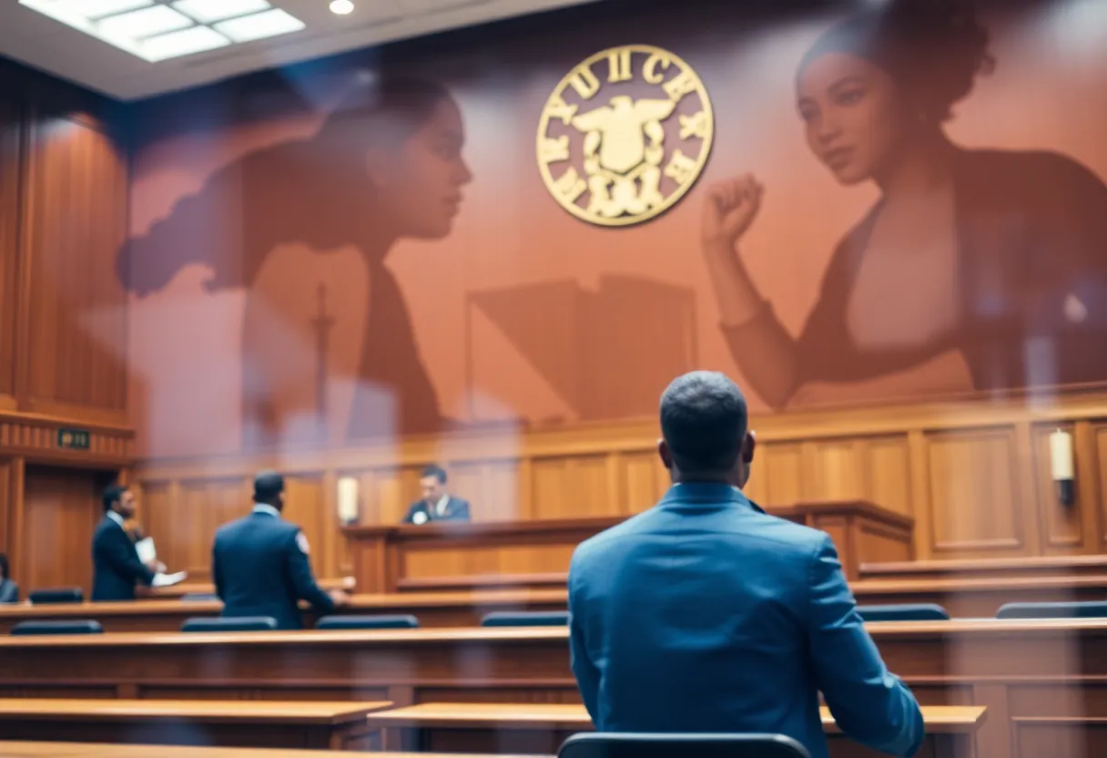 Courtroom representing racial equality and justice