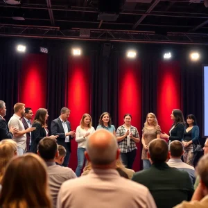 TEDx Fullerton event showcasing diverse speakers on stage