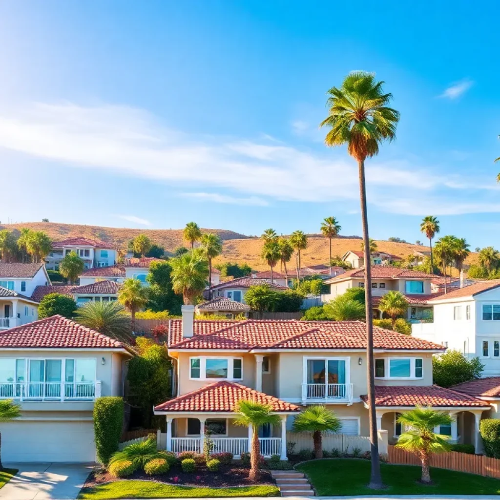 California landscape with homes reflecting the housing market