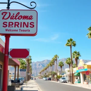 Palm Springs sign highlighting the campaign to attract Canadian tourists