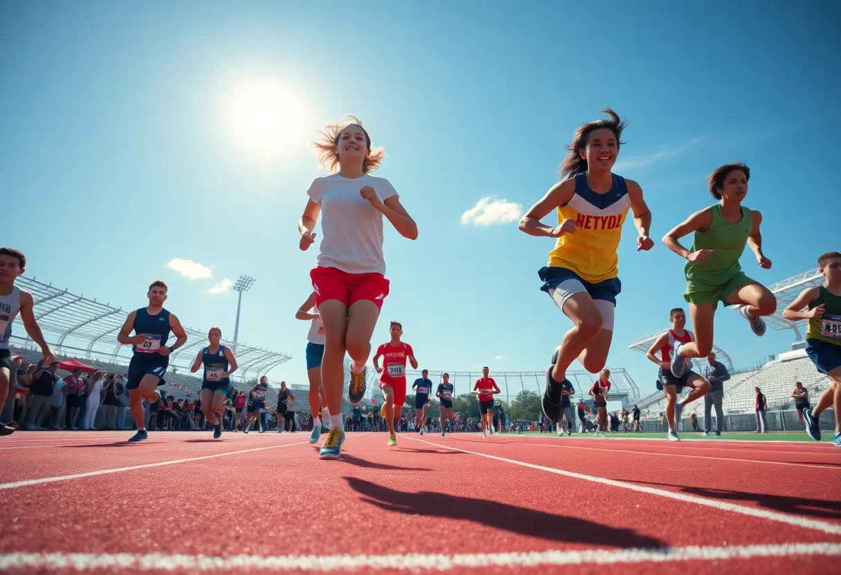 San Diego State track and field athletes competing